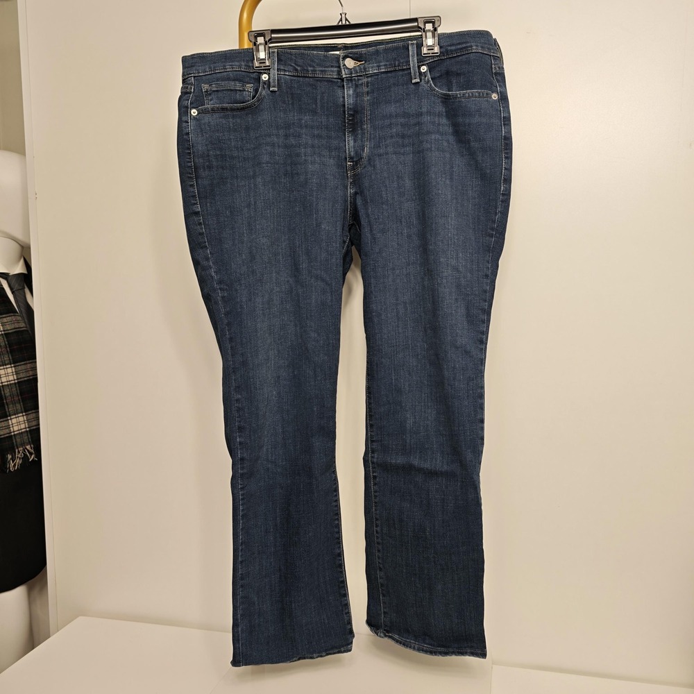 Levi Strauss Classic Straight Dark Wash Jeans 20W Plus Size Denim Blue